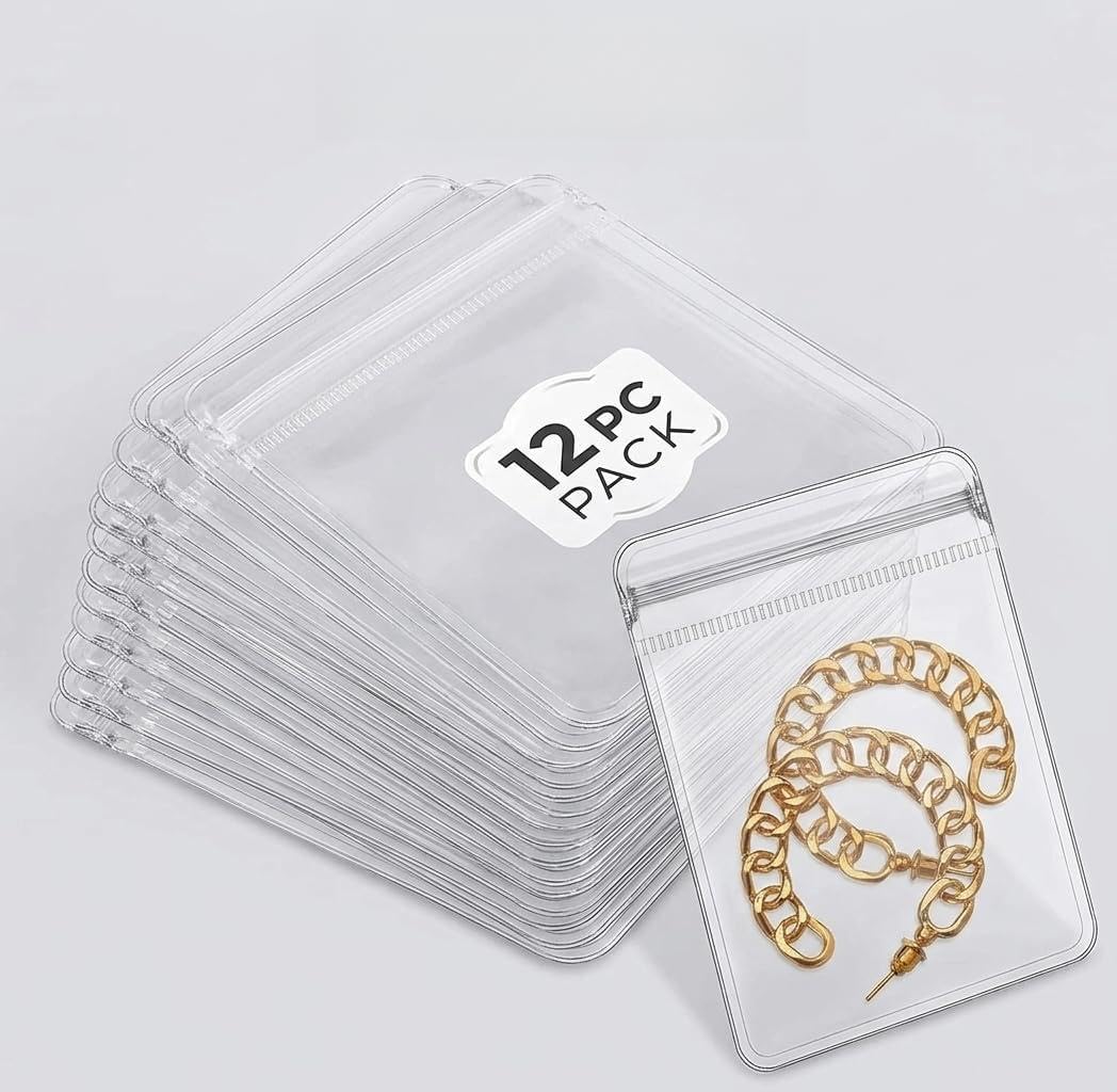 Virza trade Mini Transparent Jewelry Storage Bags (7x6 cm) 12 PCS